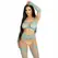 Leg Avenue Blue Mesh Crop Top, Garter Stockings & Gloves Set One Size
