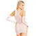 Leg Avenue Mini Dress & Glove Set White - Lace, One Size, 2-Piece
