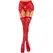 Leg Avenue Lace Thigh-Highs & Garter Belt Red-Black One Size