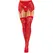 Leg Avenue Lace Thigh-Highs & Garter Belt Red-Black One Size