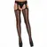 Leg Avenue Stockings with Net Texture and Integrated Garter Black One Size