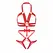 Leg Avenue Kink Harness Teddy Red M - Vegan Leather, Studded, Adjustable