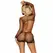 Leg Avenue Net Long-Sleeve Mini Dress Black One Size - Elegant Mesh Design