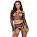 Leg Avenue Black Rhinestone Mesh 4-Piece Lingerie Set One Size