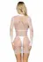 Ultra Net High Neck Mini Dress - Black Mesh, Long Sleeve, One Size