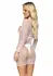 Ultra Net High Neck Mini Dress - Black Mesh, Long Sleeve, One Size