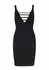 Dreamgirl Deep-V Mini Dress with Strappy Back, Black, One Size