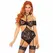 Leg Avenue Two-Piece Black Lace Top & Harness Teddy Set S/M