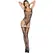 Passion BS034 Black Bodystocking with Embroidered Mesh, One Size