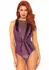 Dreamgirl Teddy with Keyhole Back & Snap Crotch, Floral Lace, Black, S/M