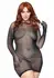 Plus Rhinestone Fishnet Gloved Mini Dress - Elegant Mesh, Hand-Laid Stones