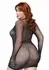 Plus Rhinestone Fishnet Gloved Mini Dress - Elegant Mesh, Hand-Laid Stones
