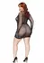 Plus Rhinestone Fishnet Gloved Mini Dress - Elegant Mesh, Hand-Laid Stones