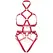 Leg Avenue Heart Harness Red L - Adjustable Vegan Leather Bodysuit