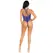 Leg Avenue Cross Neck Bodysuit Royal Blue - Elegant Lace Design, One Size