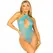 Leg Avenue Crossover Halter Teddy Blue Lace & Net One Size