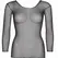Leg Avenue Mesh Long Sleeve Top Black - Stretch Nylon, One Size