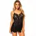 Leg Avenue Chemise Flower Lace Black - Elegant Floral Lace Nightgown, One Size