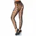Leg Avenue One Size Leopard Lace Footless Tights with Net Panel