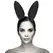 Coquette Chic Desire Vegan Leather Headband with Bunny Ears - Black