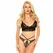 Leg Avenue Set Sweetheart Lace Bralette & Strappy G-String Black M/L