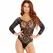 Leg Avenue Crochet Lace Long Sleeve Snap Crotch Teddy Black M/L