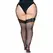 Leg Avenue Black Nylon Stockings Plus Size with Elegant Lace Top