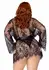 Leg Avenue Plus Teddy Set with Cheeky Thong & Lace Robe, Black, 3-Piece