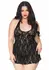 Plus Halter Rose Lace Dress - Elegant Lace Chemise with Open Back