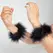 Secret Play Black Feather Restraint Set with Chrome Chain 30cm