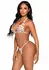 Sheer Bra Top and String Set with Butterfly Detail, Adjustable Straps S
