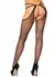 Leg Avenue Ariella Fishnet Suspender Hose Scalloped Design Black