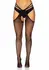 Leg Avenue Ariella Fishnet Suspender Hose Scalloped Design Black