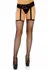Leg Avenue Lumi Fishnet Garterbelt Stockings with Lace Waistband Black