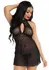 Dreamgirl Lace Trimmed Halter Babydoll Daisy Mesh Keyhole Black M/L