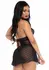 Dreamgirl Lace Trimmed Halter Babydoll Daisy Mesh Keyhole Black M/L