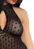 Dreamgirl Lace Trimmed Halter Babydoll Daisy Mesh Keyhole Black M/L