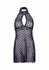 Dreamgirl Lace Trimmed Halter Babydoll Daisy Mesh Keyhole Black M/L