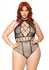 Plus Seamless Halter Bodysuit - Multi Net, T-Strap, Black, One Size
