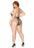 Plus Seamless Halter Bodysuit - Multi Net, T-Strap, Black, One Size