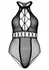 Plus Seamless Halter Bodysuit - Multi Net, T-Strap, Black, One Size