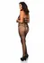 Plus Fishnet Halter Bodystocking - Elegant Mesh, Keyhole Detail, Black