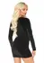 Velvet Long Sleeved Dress Black Deep-V Lace Up Elegant Fit S