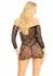 Leg Avenue Mini Dress Heart Net Keyhole Tie Front Black One Size
