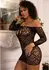 Leg Avenue Mini Dress Heart Net Keyhole Tie Front Black One Size