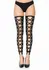 Leg Avenue Wetlook Footless Lace Up Thigh Highs Black S/M