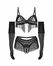 Obsessive Rossay 4-Piece Lingerie Set Black - Open Design & Tassels