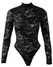 Cottelli LINGERIE Lace Body Black 2XL - Elegant Long Sleeve Bodysuit