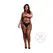 Rimba Plus Size Black Strappy Open Cup Body Harness with Garters XL-4XL