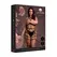 Rimba Plus Size Black Strappy Open Cup Body Harness with Garters XL-4XL